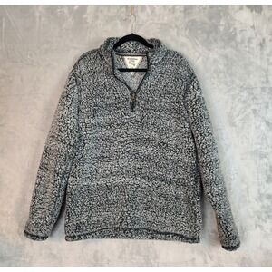 Weatherproof Vintage Mens Sherpa Fleece Quarter Zip Pullover Grey Large 1948